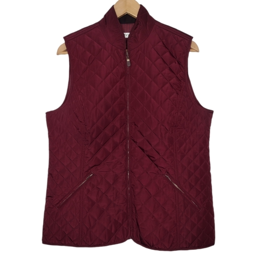Orvis Women's Burgundy Outdoors Winter Hiking Full Zipper Puffer Vest Size M